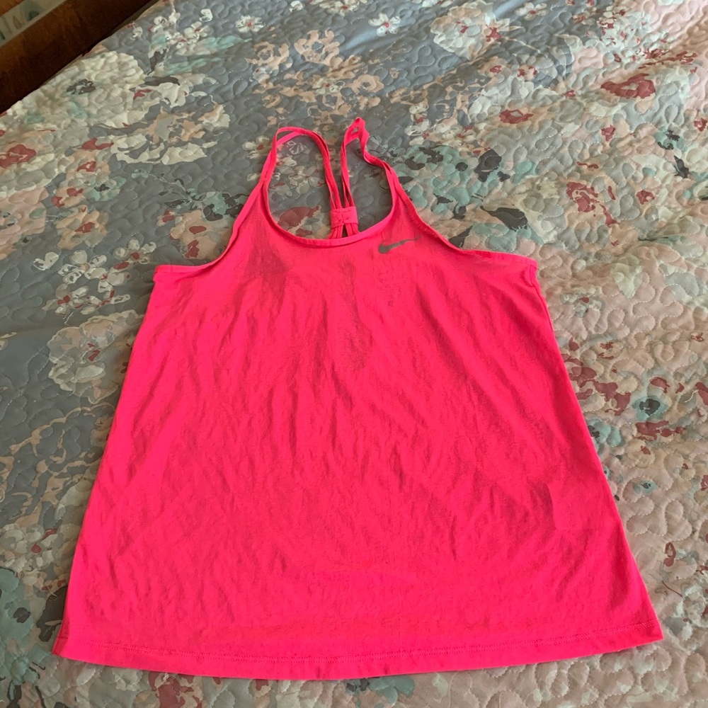 Nike bright pink workout top.
